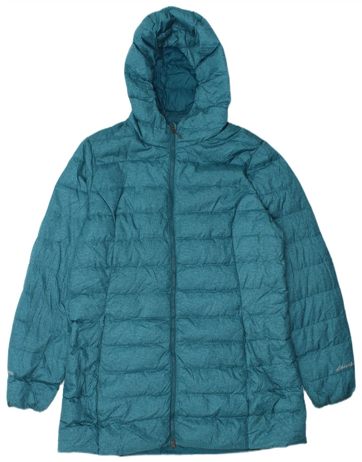 Cappotto imbottito con cappuccio da donna EDDIE BAUER UK 14 grande blu