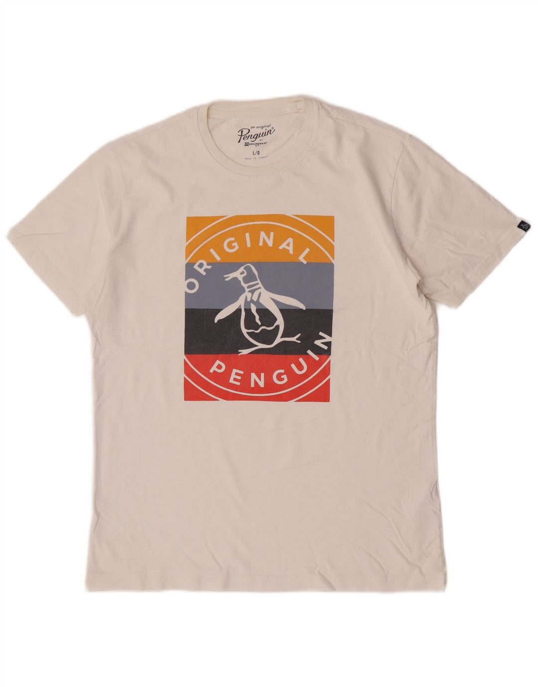 T-shirt grafica da uomo Penguin Top grande in cotone bianco