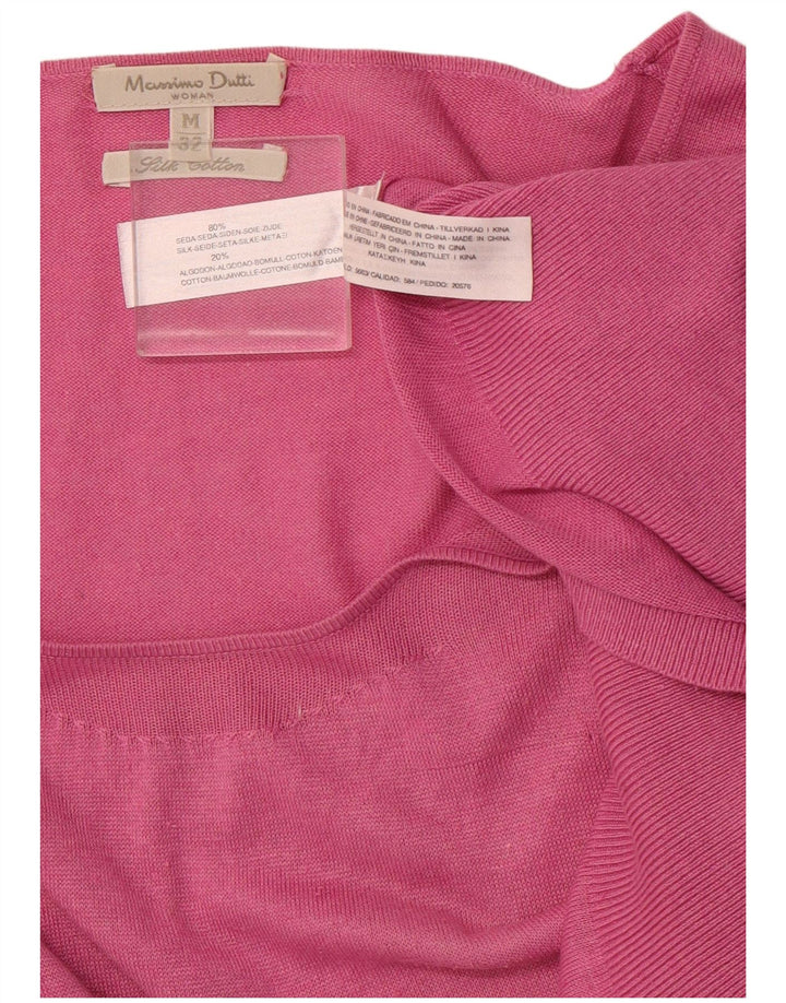 MASSIMO DUTTI Maglione da donna con scollo a barca UK 14 Seta rosa medio