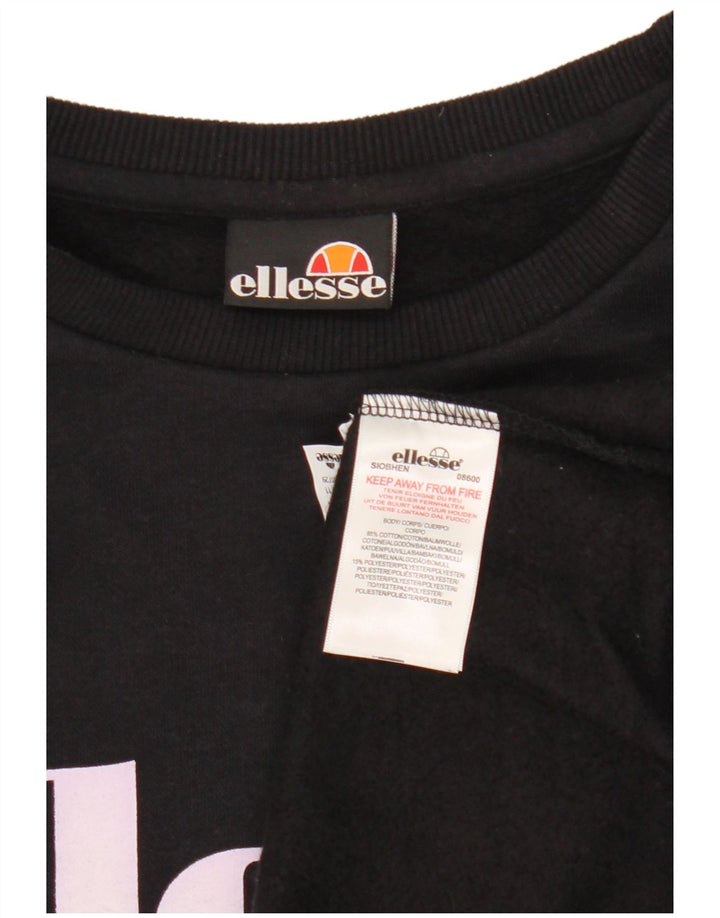 Felpa oversize con grafica da donna Ellesse, maglione UK 14 medio nero