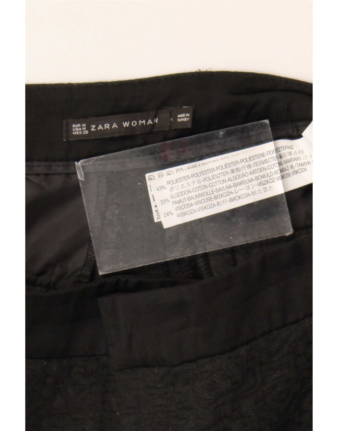 Pantaloni corti slim da donna Zara medi W28 L25 poliestere maculato nero