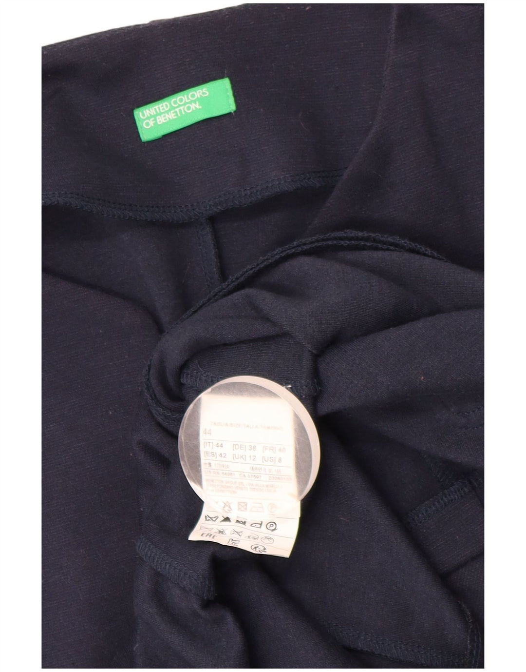 Giacca blazer da donna a 1 bottone 1 bottone Benetton UK 12 medio blu navy