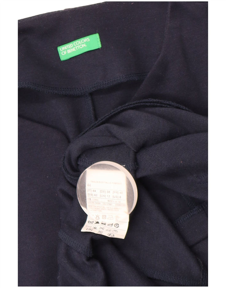 Giacca blazer da donna a 1 bottone 1 bottone Benetton UK 12 medio blu navy