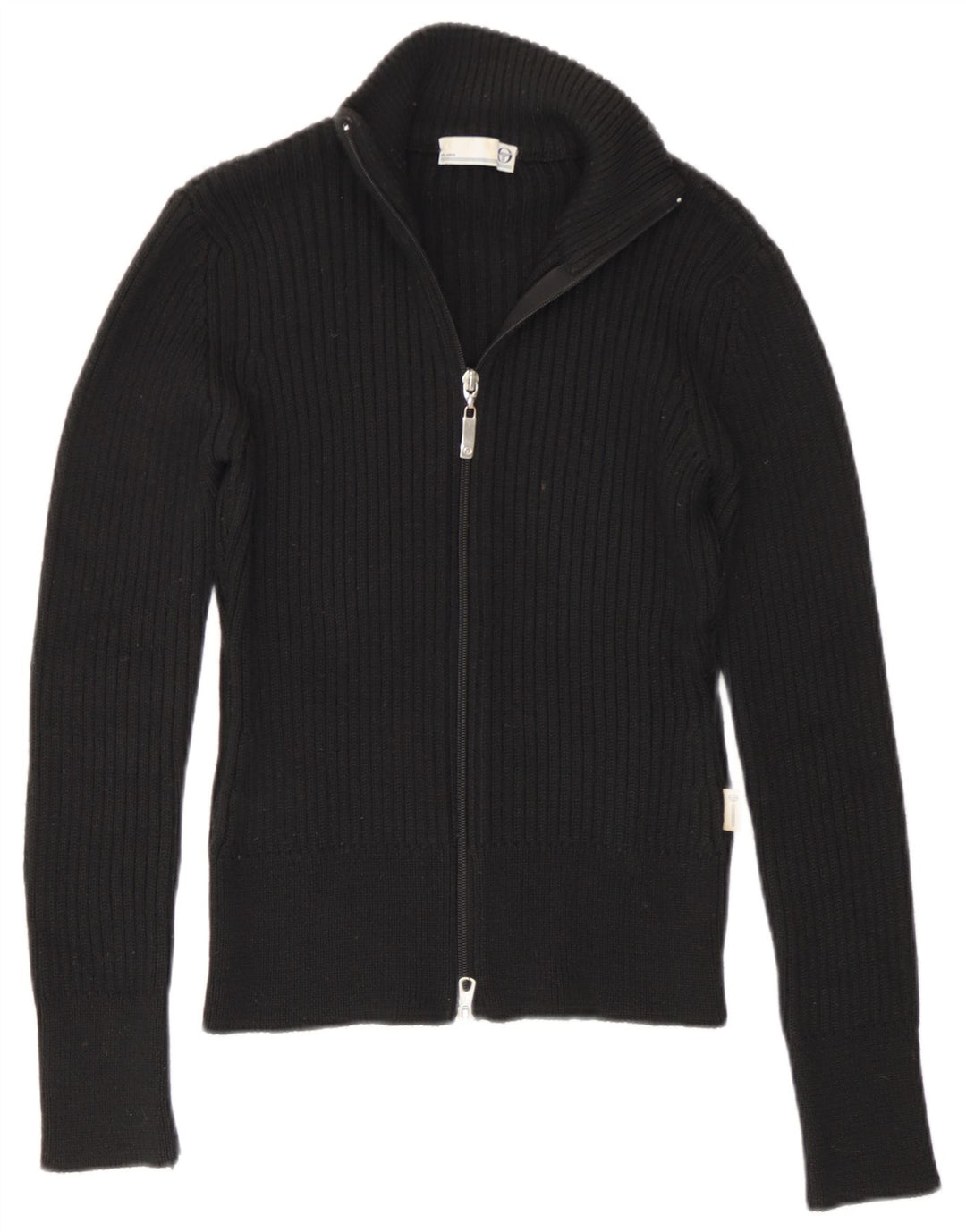 Maglione cardigan con zip intera da donna Sergio Tacchini UK 10 piccolo nero