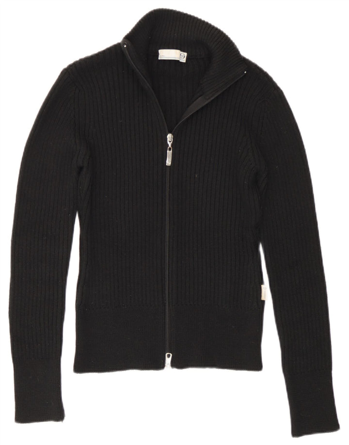 Maglione cardigan con zip intera da donna Sergio Tacchini UK 10 piccolo nero