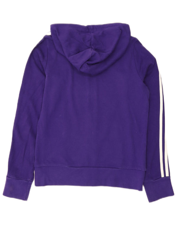 Maglione con cappuccio e zip da donna Adidas UK 12 cotone viola medio