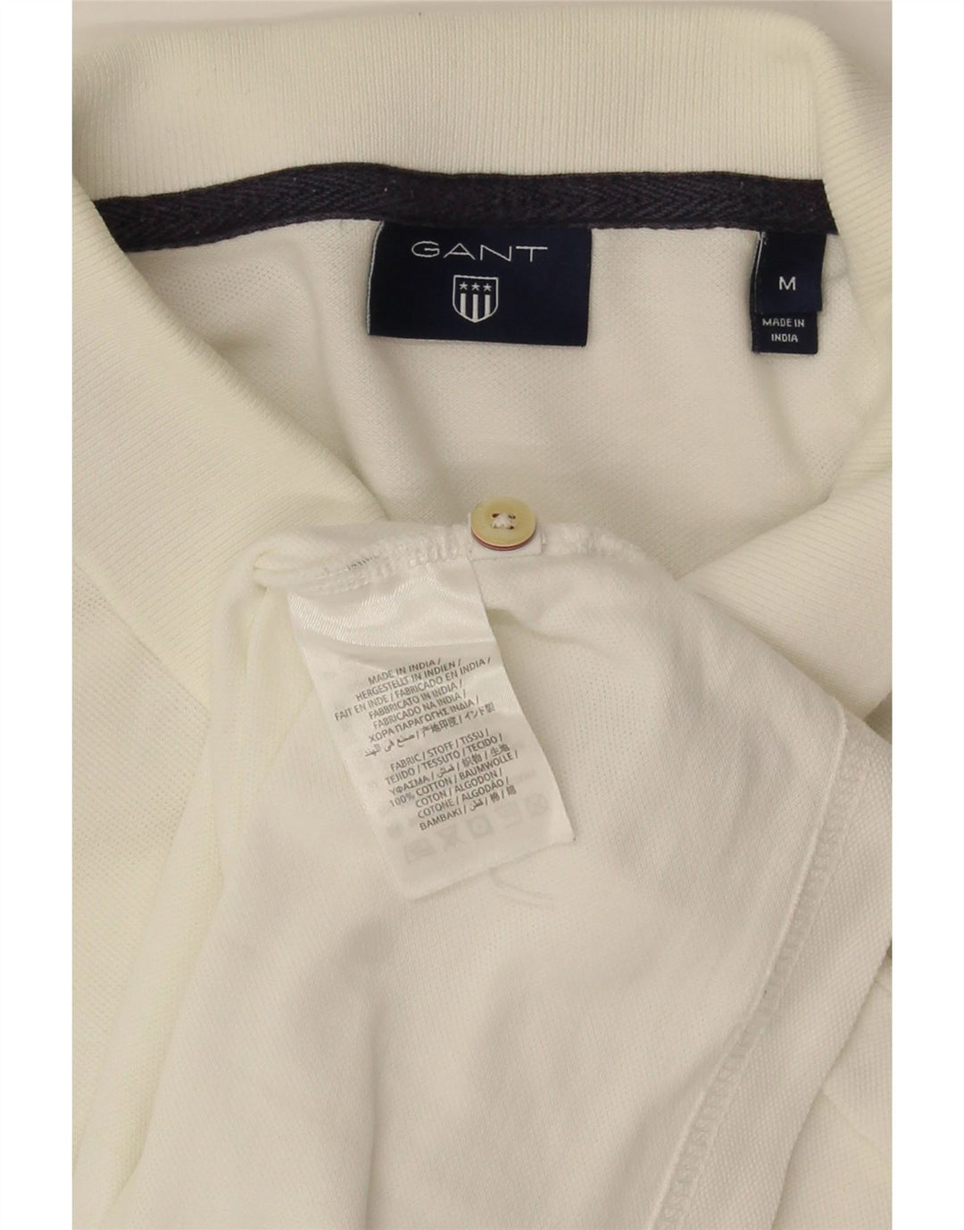 Polo da uomo Gant in cotone bianco medio