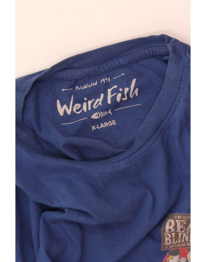Maglietta grafica da uomo Weird Fish Top XL Blu