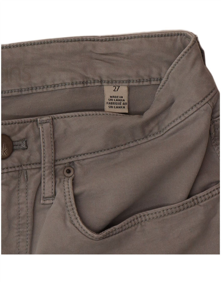Pantaloni caldi a vita alta da donna Calvin Klein W27 piccoli in cotone grigio