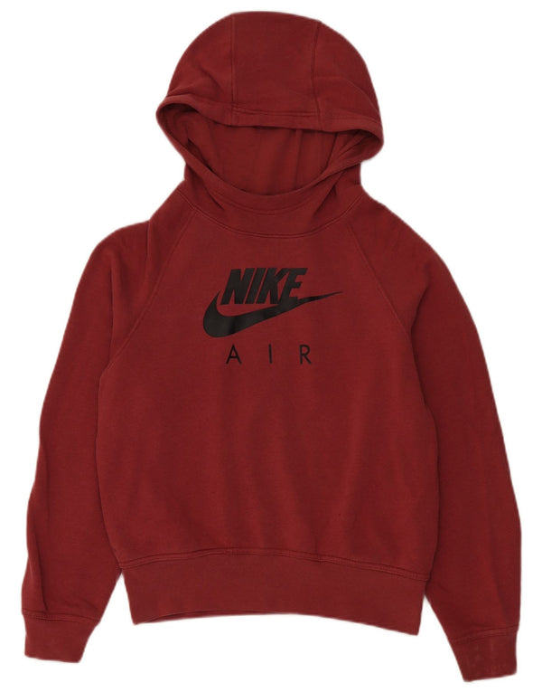 Felpa con cappuccio oversize con grafica Nike da donna UK 10 piccola in cotone bordeaux