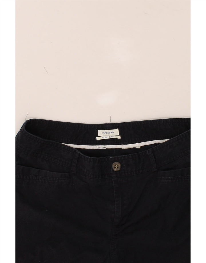 DOCKERS Womens Curvy Mid Rise Casual Shorts W32 Large Navy Blue Vintage Dockers and Second-Hand Dockers from Messina Hembry 