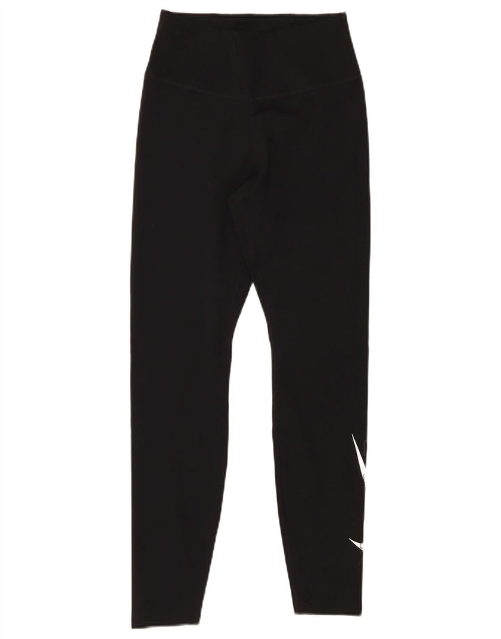 Leggings grafici da donna NIKE UK 4 XS poliestere nero