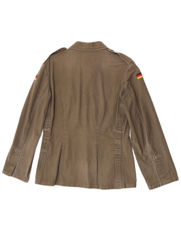 Camicia militare vintage da donna UK 10 piccola color kaki