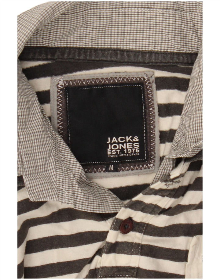 JACK & JONES Polo grafica da uomo a righe grigio medio