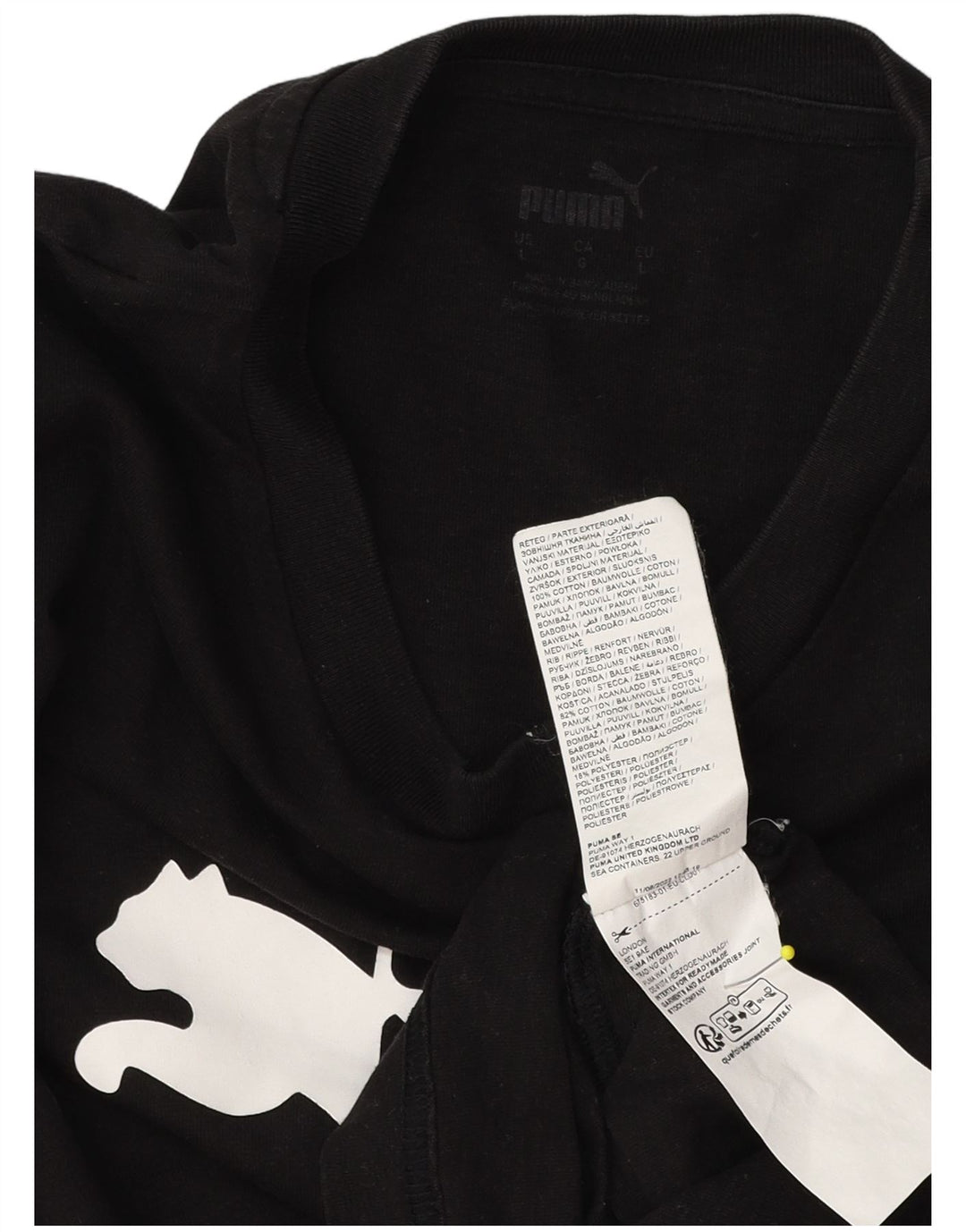 T-shirt grafica da uomo Puma Top grande in cotone nero