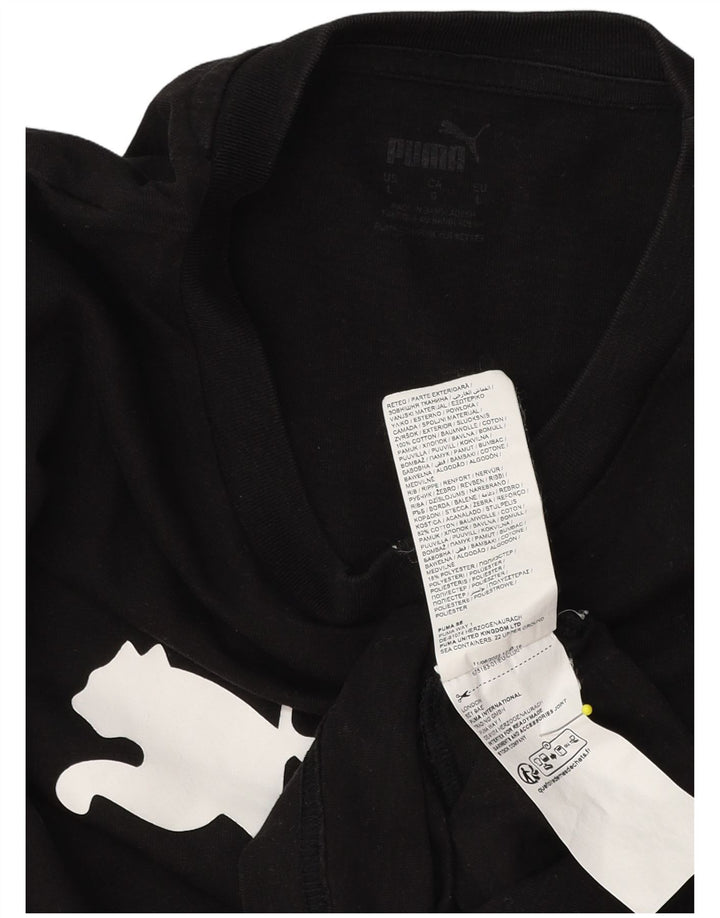 T-shirt grafica da uomo Puma Top grande in cotone nero