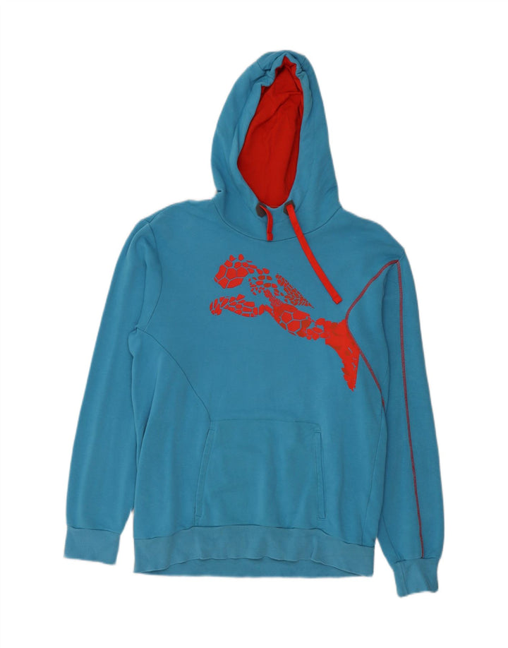 PUMA Mens Graphic Hoodie Jumper Medium Blue
