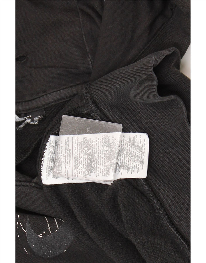 NIKE Mens Graphic Hoodie Jumper Medium Black Cotton
