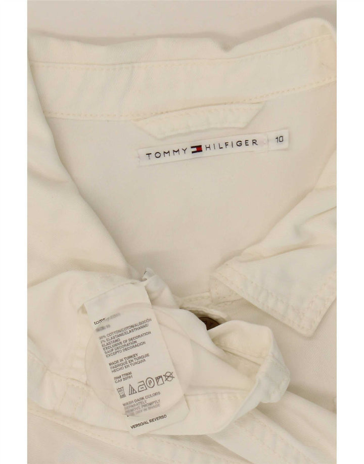 Giubbotto bomber da donna Tommy Hilfiger UK 10 grande cotone bianco