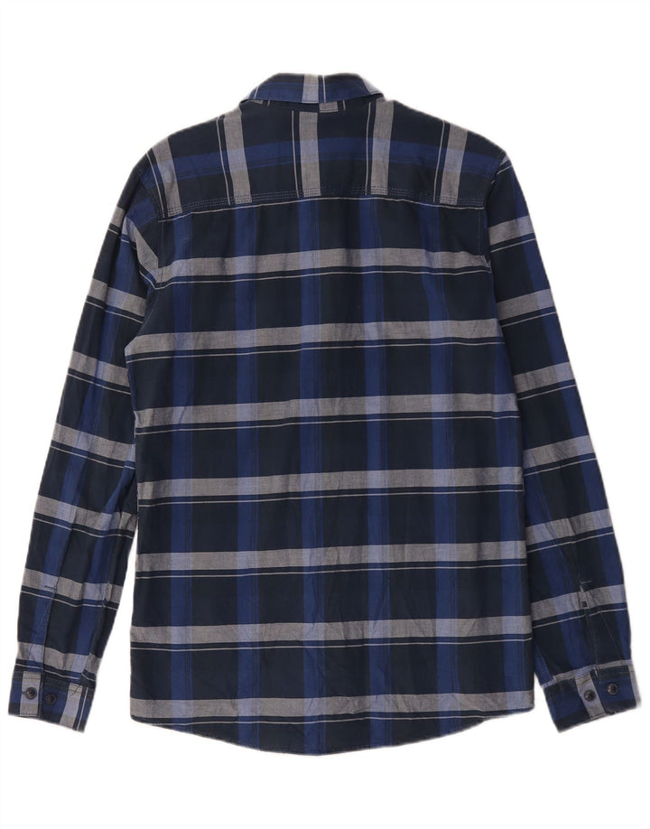 Camicia da uomo Jack & Jones piccola in cotone a quadri blu navy
