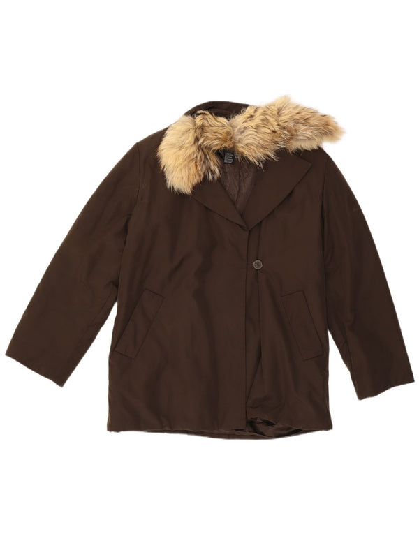 Giacca Parka da donna Zara UK 14 Poliestere marrone medio