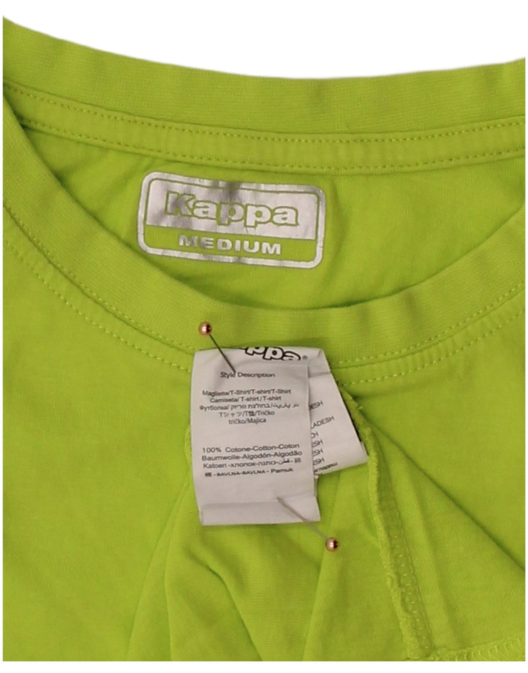 KAPPA Mens T-Shirt Top Medium Green Cotton