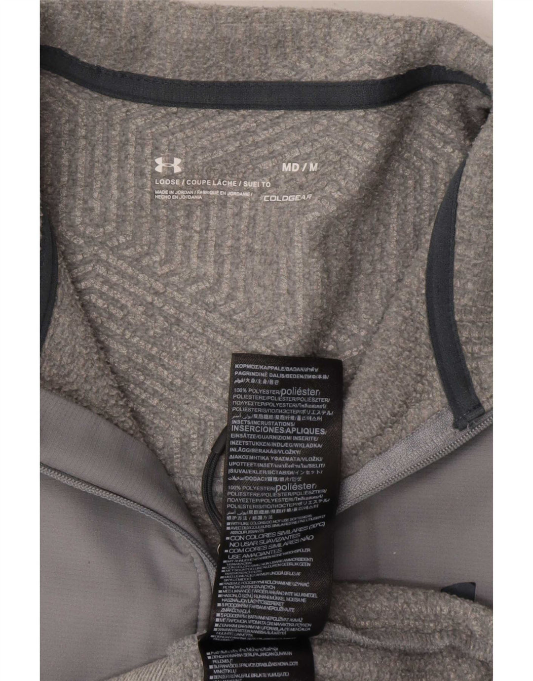 Top da tuta da uomo Under Armour Cold Gear pullover con zip e collo Grigio medio