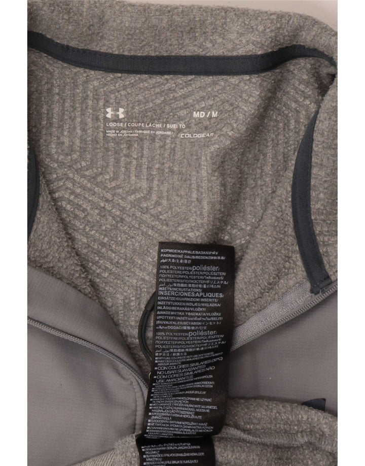 Top da tuta da uomo Under Armour Cold Gear pullover con zip e collo Grigio medio