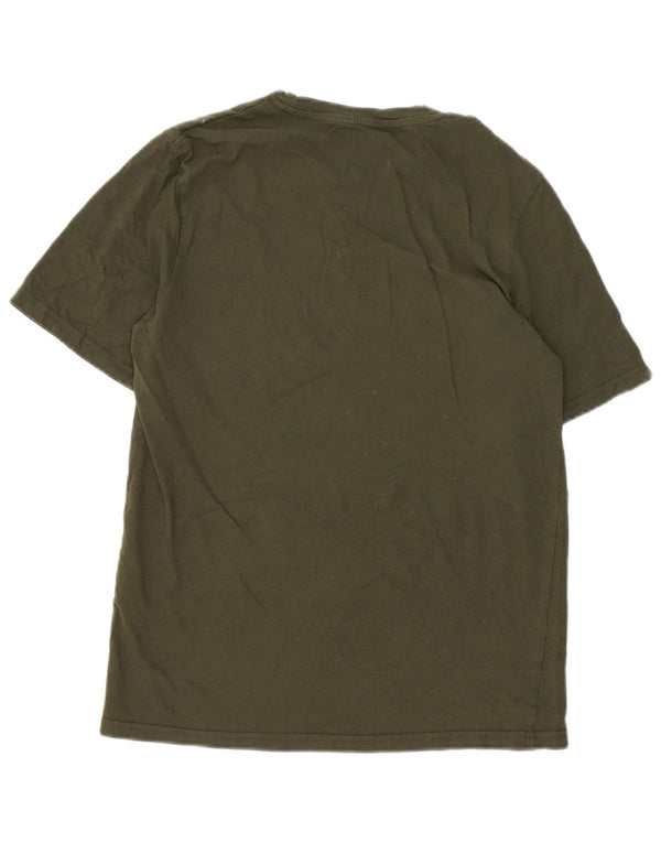 Jack & Jones Mens Graphic T-Shirt Top Medium Khaki Cotton