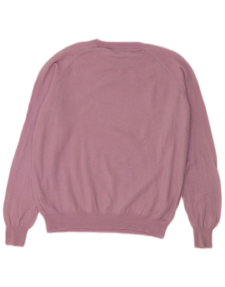 Maglione maglione girocollo da donna Zara UK 16 grande lana rosa