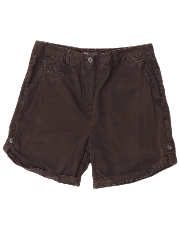 Pantaloncini chino da donna Marks & Spencer UK 12 medi W30 cotone nero