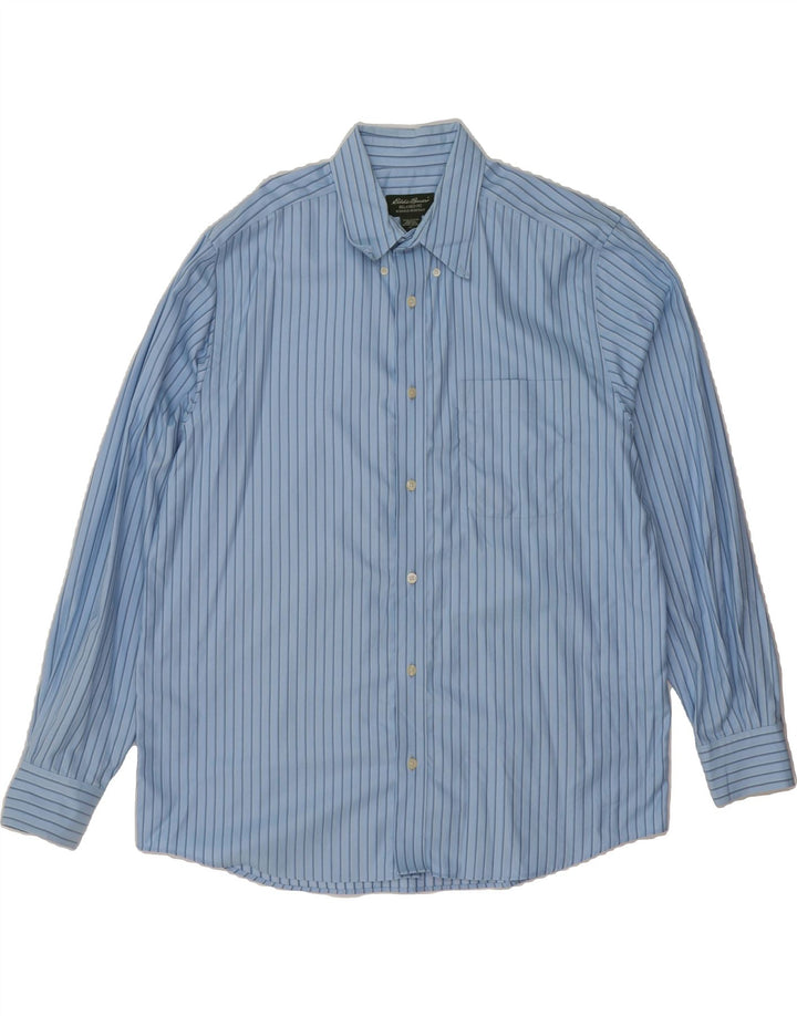 EDDIE BAUER Mens Relaxed Fit Shirt Large Blue Pinstripe Cotton Vintage Eddie Bauer and Second-Hand Eddie Bauer from Messina Hembry 