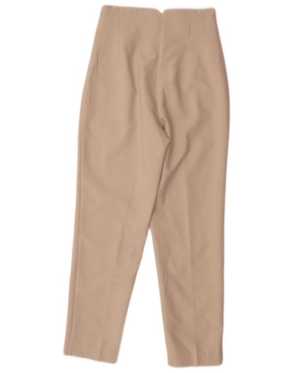 Pantaloni casual affusolati a vita alta da donna Zara XS W24 L26 Beige