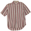 Camicia a maniche corte da uomo Marlboro Classics, lino a righe grandi multicolori