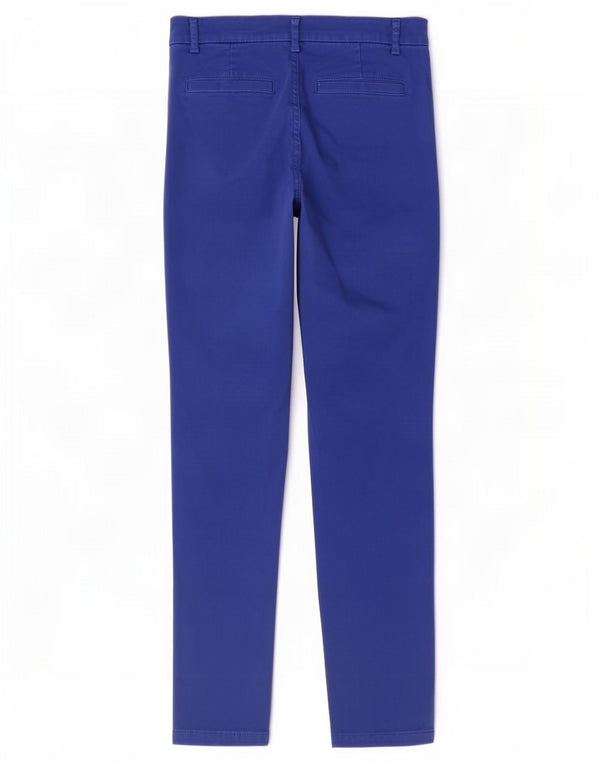 Benetton Womens Slim Chino Trousers UK 8 Small W28 L28 Blue Cotton