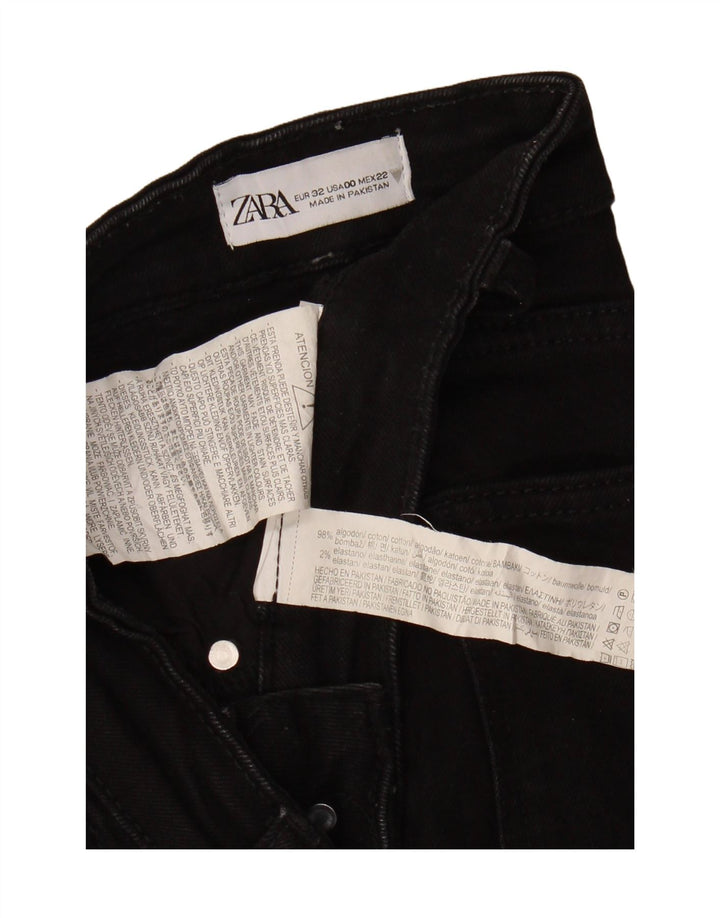 ZARA Womens Bootcut Jeans W22 L25 Black Cotton