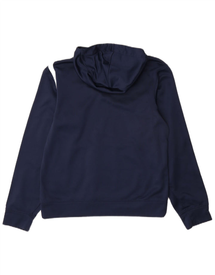 NIKE Felpa con cappuccio grafica Dri Fit da uomo, piccola, in poliestere blu navy