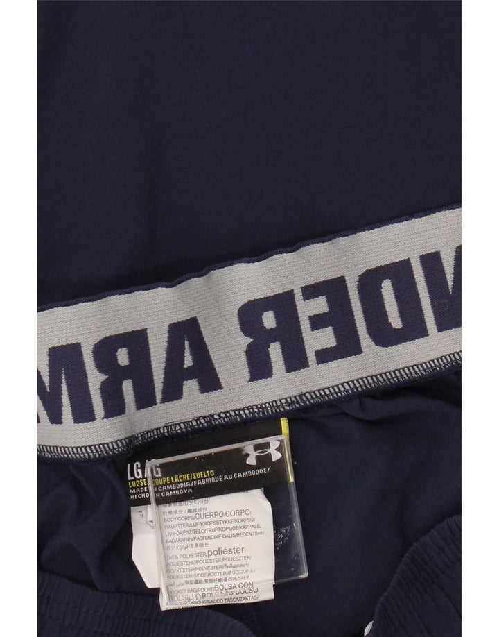 Under Armour Pantaloncini sportivi grafici da uomo di grandi dimensioni in poliestere blu navy