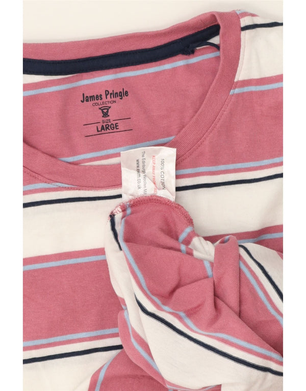 Crew Clothing T-shirt da uomo Top 2XL cotone a righe bianche