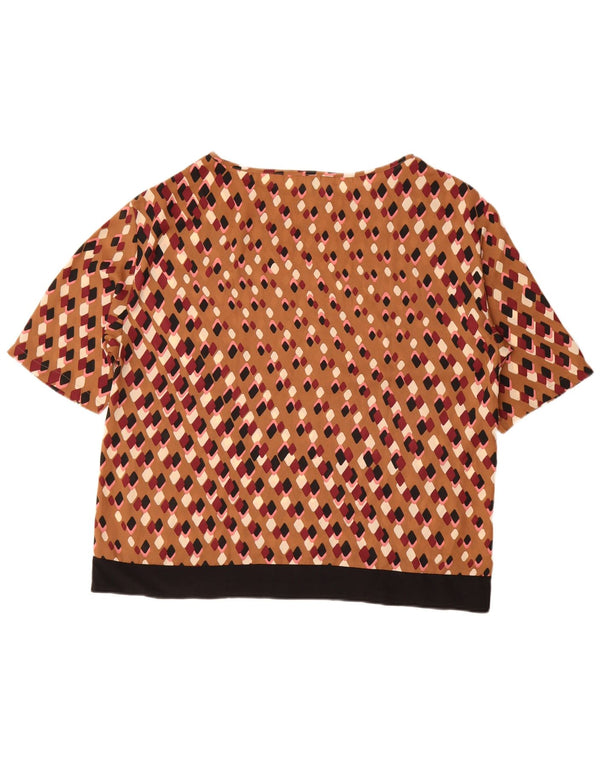 Camicetta da donna Benetton Top UK 16 Large Marrone geometrico