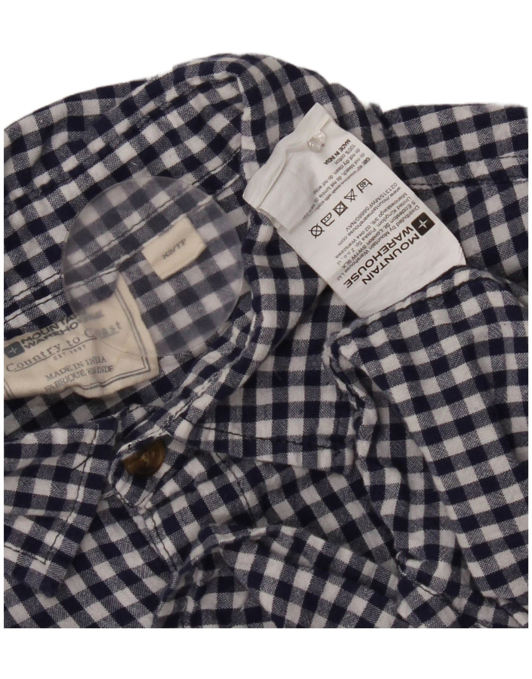 Camicia a maniche corte da uomo Mountain Warehouse XS in cotone a quadretti blu