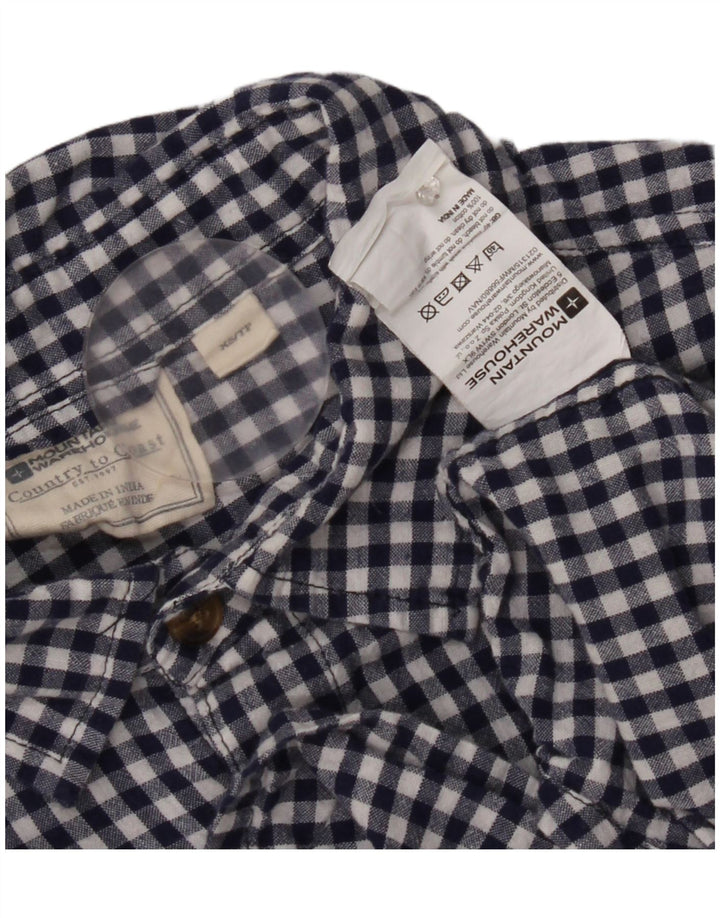 Camicia a maniche corte da uomo Mountain Warehouse XS in cotone a quadretti blu