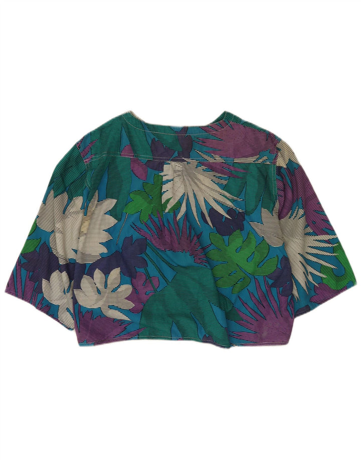 Camicetta vintage da donna con maniche a 3/4 corta IT 42 Medio floreale multicolore