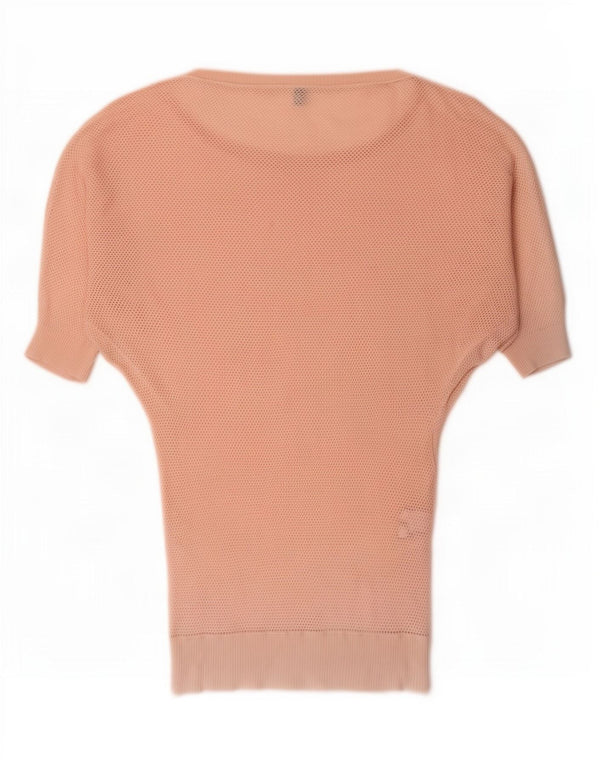 Maglione da donna Benetton con scollo a barca a maniche corte UK 12 Rosa medio