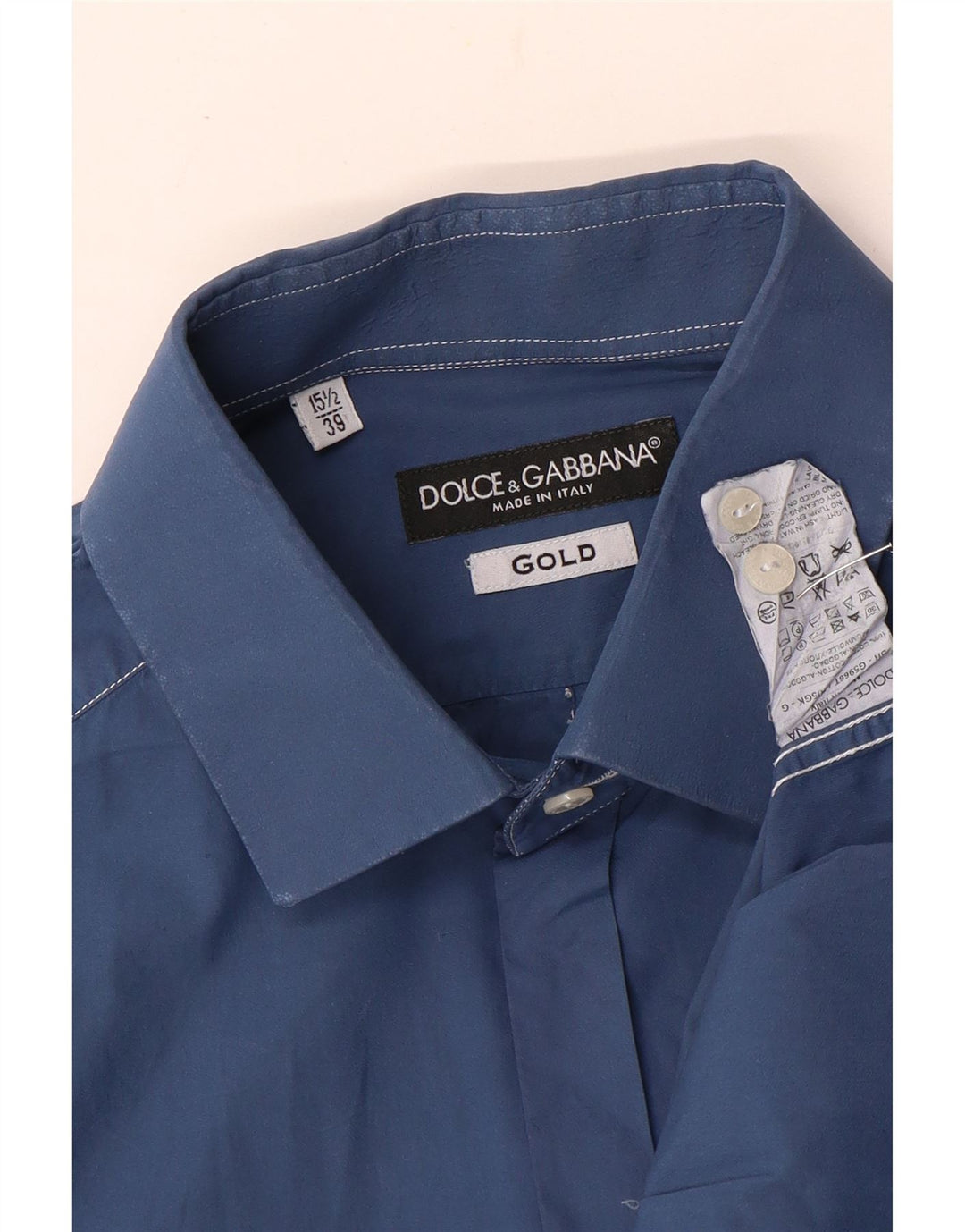 Camicia da uomo Dolce & Gabbana taglia 15 1/2 39 cotone blu medio