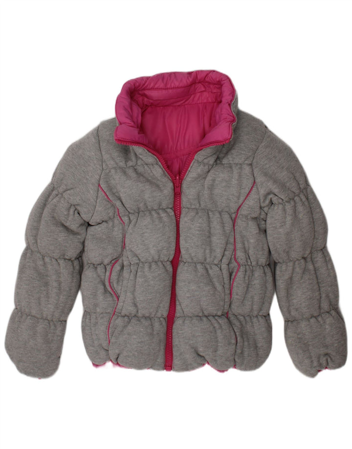 Giacca imbottita reversibile con cappuccio per ragazze Dkny 4-5 anni in poliestere rosa