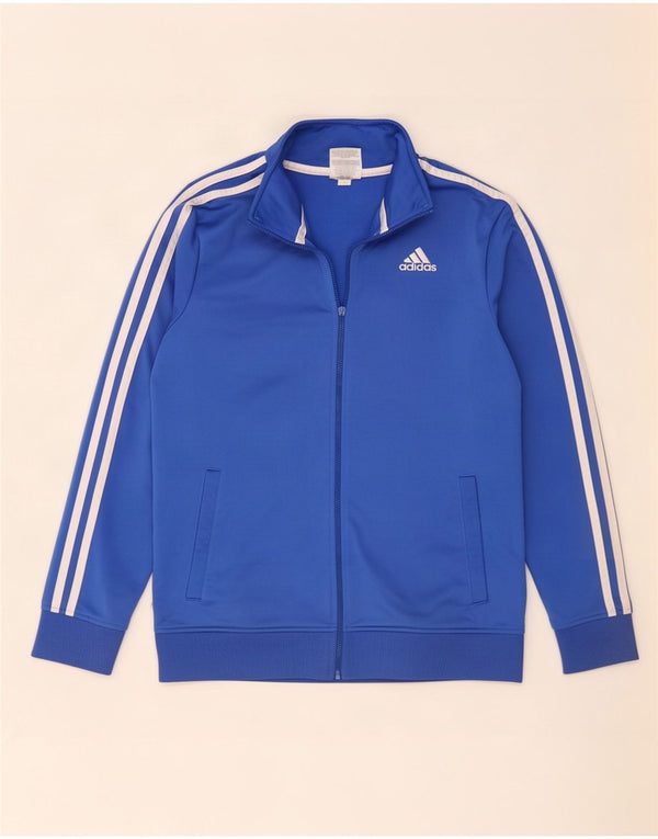 Giacca superiore della tuta grafica Adidas da ragazzo 14-15 anni Large Blu Poliestere