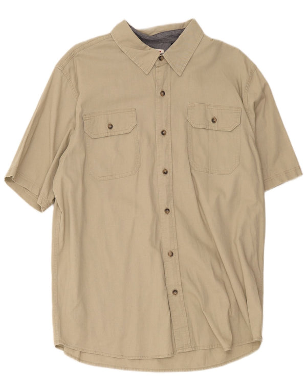 Camicia Wrangler da uomo a maniche corte, vestibilità regolare, grande, in cotone kaki