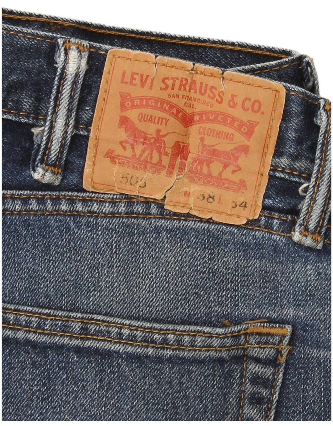 Levi's Uomo 505 Jeans dritti W38 L34 Cotone Blu
