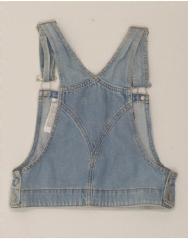 CALVIN KLEIN JEANS Top corto in denim da donna UK 4 XS Blu cotone